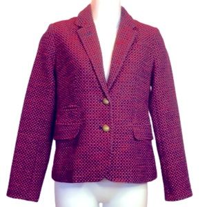 BANANA REPUBLIC NAVY/RED BLAZER • CRESTED BUTTONS • sz 2